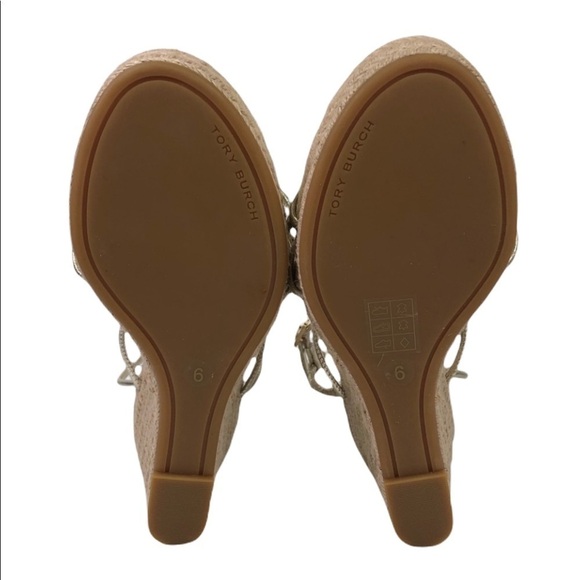 Tory Burch Diamond Patch Espadrille Wedge Shoes - Picture 2 of 10
